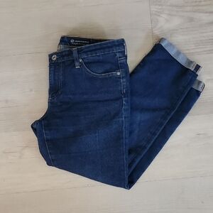 Ag Adriano Goldschmied Blue Ankle Cropped Jeans